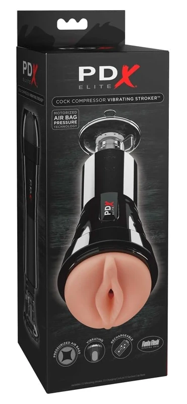 EXTREME TOYZ PDX Elite Cock Compressor Vibrating Stroker - Image 1