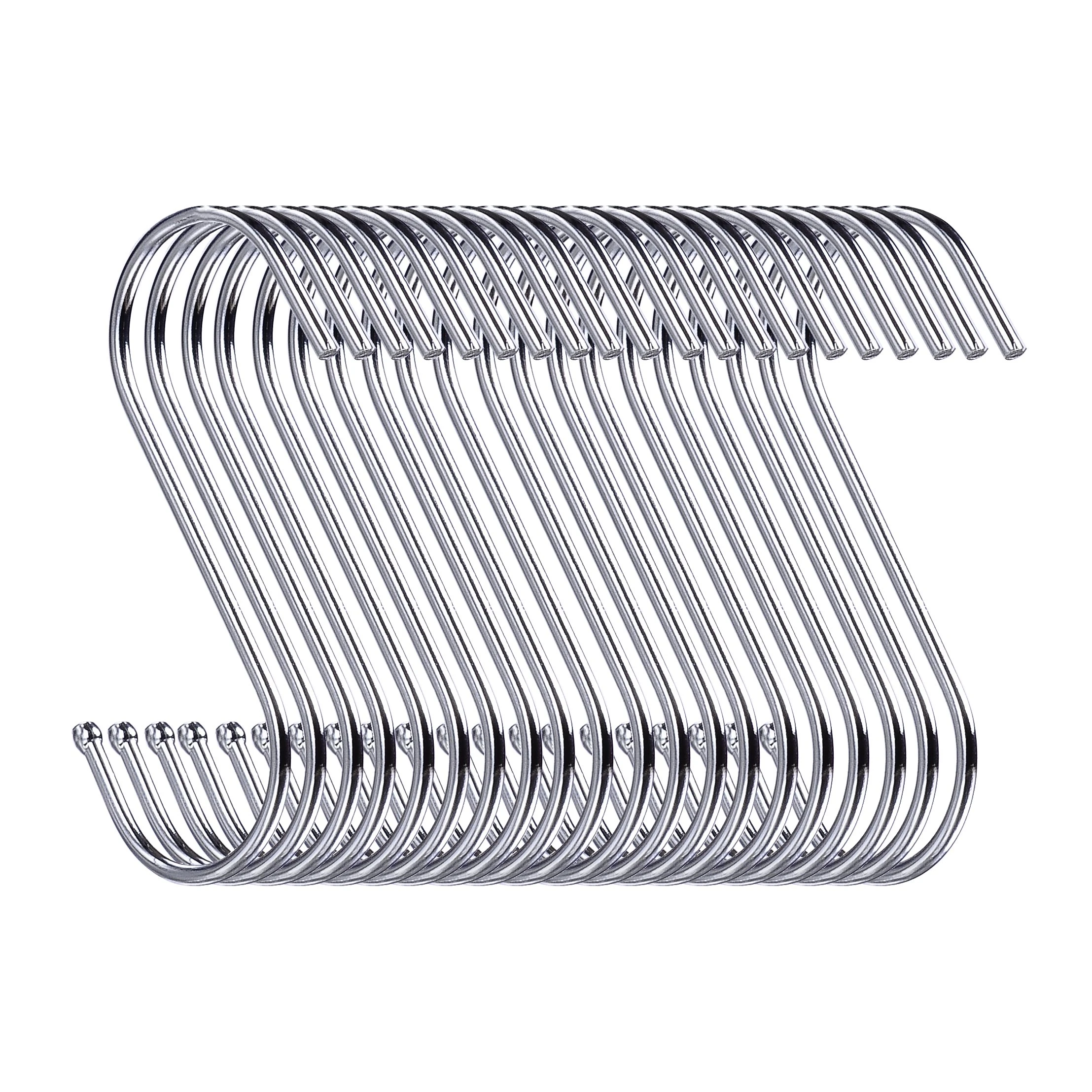 Swatowot 30 Pack Heavy Duty S Hooks 9 cm S Shaped Hanging Hooks Large Hangers for Kitchen, Bathroom, Bedroom and Office