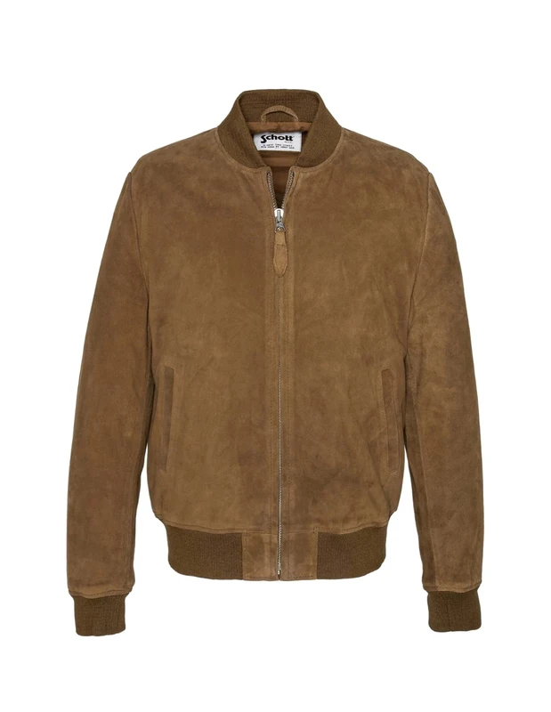 Schott NYC Men's Lc300 Suede Bomber Jacket - Brown, Small