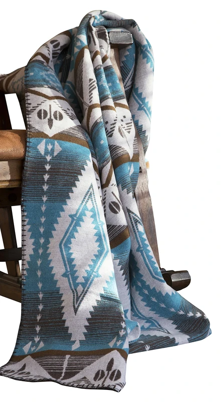 CARSTENS, INC. JB6647 Turquoise Earth Throw Blanket - Image 1