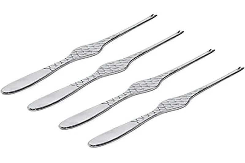 Alessi FM23/43S4 Colombina fish Set of four shellfish forks in 18/10 stainless steel mirror polished