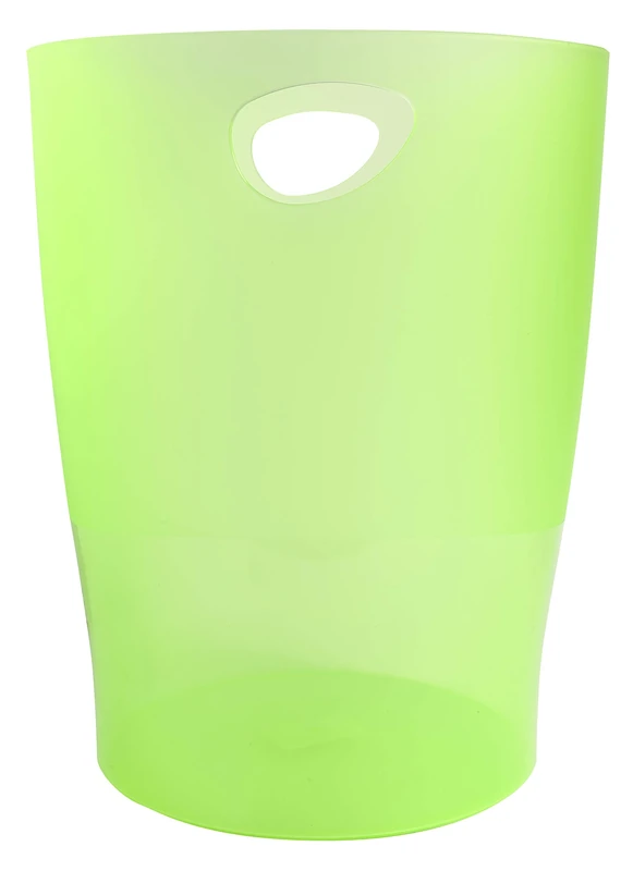 Exacompta - Ref.45397D - Set of 8 waste paper bins with ECOBIN handles - large capacity 15 liters - dimensions 26.3 x 26.3 x 33.5 cm - 1 year warranty - Translucent Apple green