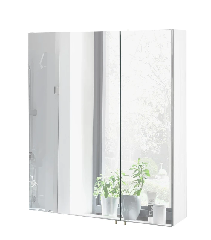 Schildmeyer Basic Mirror Cabinet Melamine Resin Coated Chipboard White 60cm