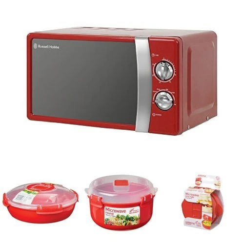 Russell Hobbs RHMM701R Manual Microwave and 3-Piece Sistema Microwave Cooking Set - Image 1