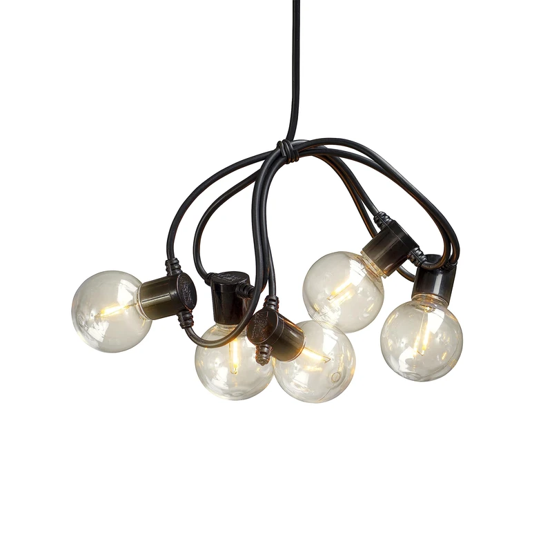 Konstsmide Outdoor Garden Lights/String Lights Mains Powered 4.75m Shatterproof 20 LED Bulbs Dimmable - Image 1