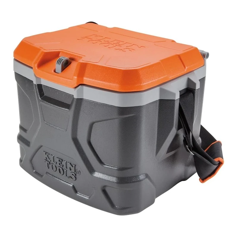 Klein Tools 55600 Work Cooler, 17-Quart Lunch Box Holds 18 Cans, Keeps Cool 30 Hours, Seats 300 Lb, Tradesman Pro Tough Box - Image 1