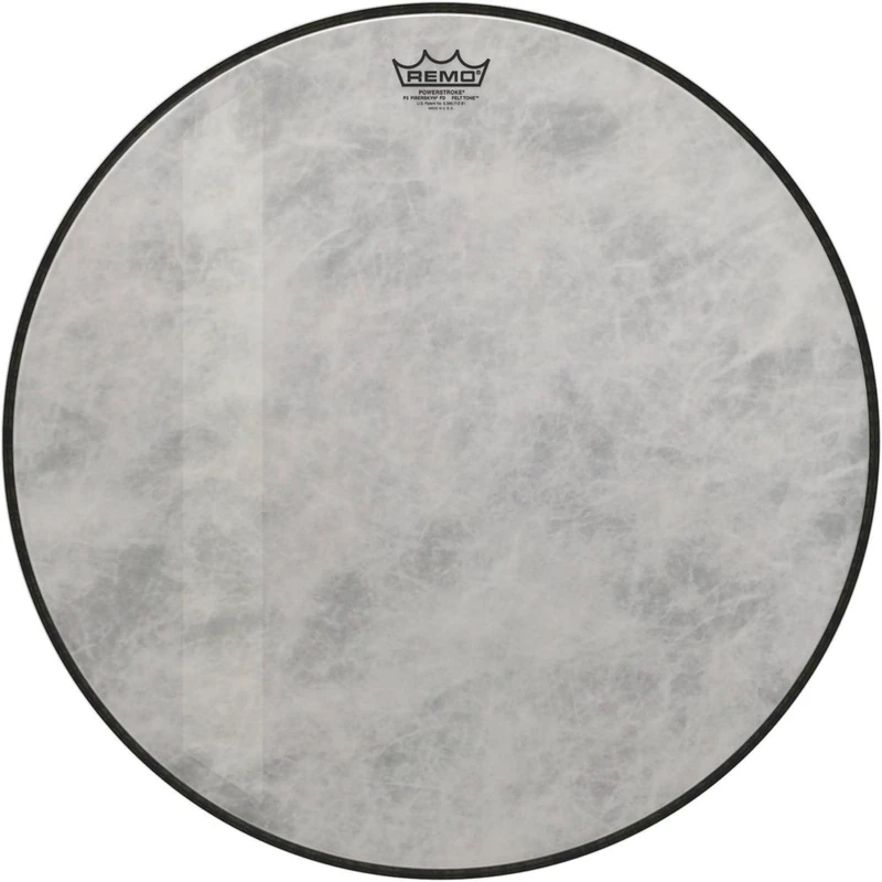 Remo drumhead Powerstroke 3 Fiberskyn Diplomat Felt Tone with Free Floating damper strip – 22" – P3-1522-FD-FLT