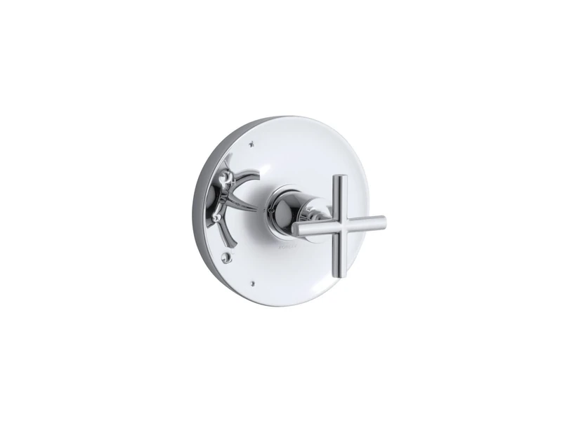 Kohler TS14423-3-CP Purist(R) Rite-Temp(R) Valve Trim with Cross Handle, Polished Chrome