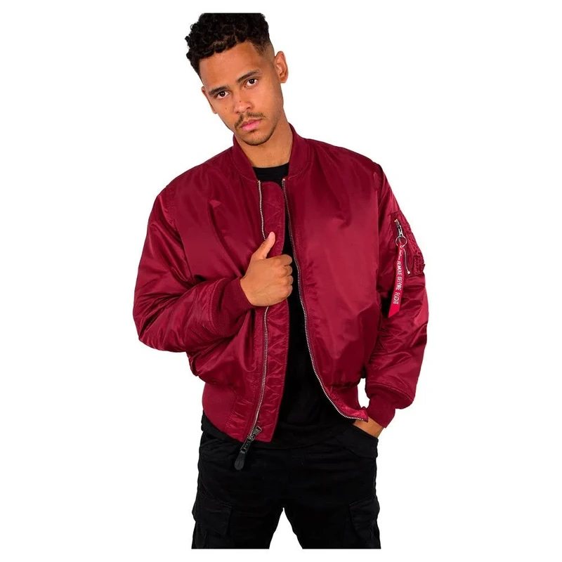 Alpha Industries Men's MA-1 Bomber Jacket, Burgundy, XX-Small