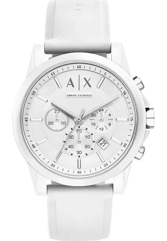 Armani Exchange Unisex Chronograph Quartz Watch with Silicone Strap AX1325