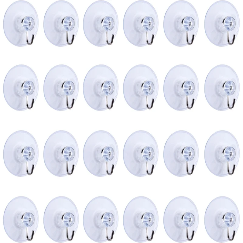 Mudder 24 Pieces Bathroom Kitchen Suction Cup Wall Hook Hanger (45mm)