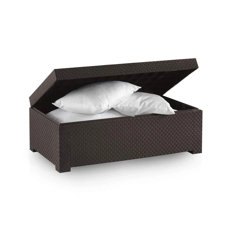 Shaf - Diva | Wengue Color Garden Storage Box | Outdoor Garden Furniture in Resin Made with Recycled Materials