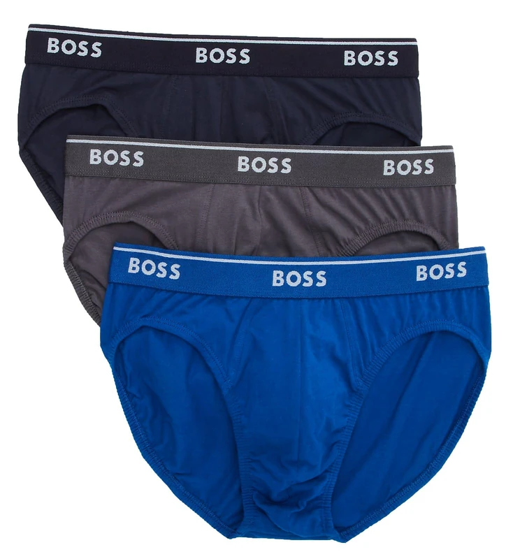Hugo Boss Men's 3-Pack Briefs US Co 10145963 01, True Blue/Sky Captain/Forged Iron, M UK
