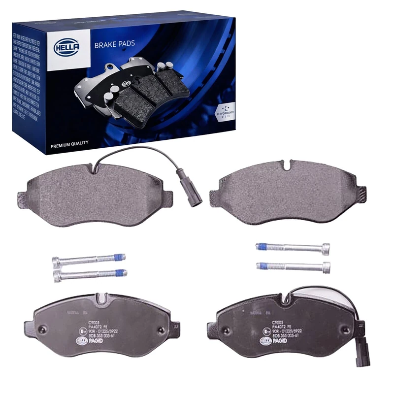 HELLA 8DB 355 005-611 Brake pad set - with integrated wear warning contact - C9005 - for e.g. NISSAN