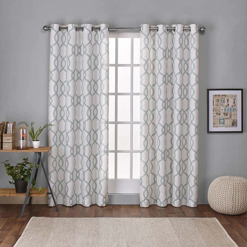 Exclusive Home Curtains Kochi Grommet Top Panel Pair, Seafoam, 54x108, 2 Piece
