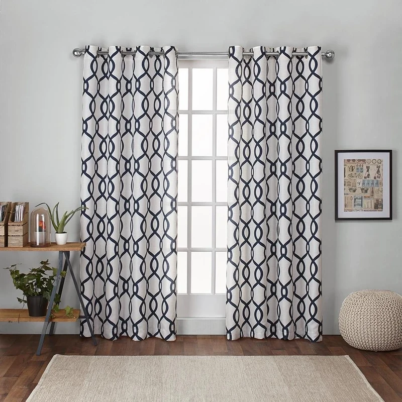 Exclusive Home Curtains Kochi Grommet Top Panel Pair, Indigo, 54x96, 2 Piece