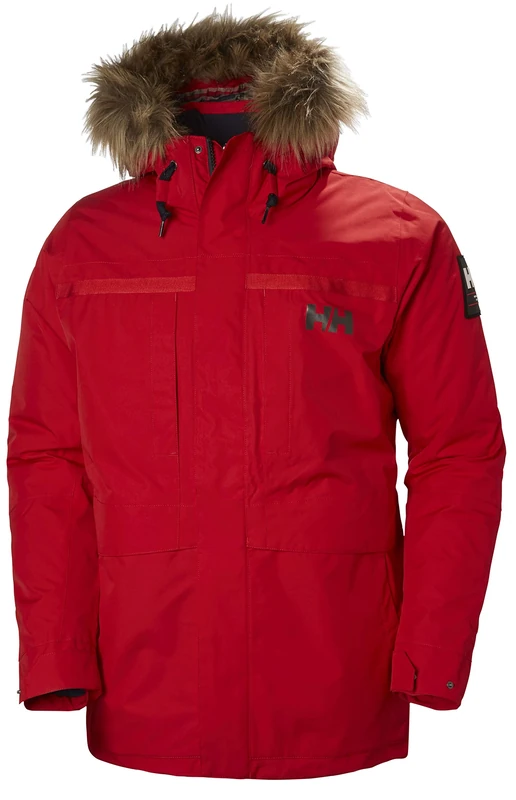 Helly Hansen Men's Coastal 2 Parka Insulated Waterproof Jacket, Flag Red, Small (37 - 39.5 Inch)