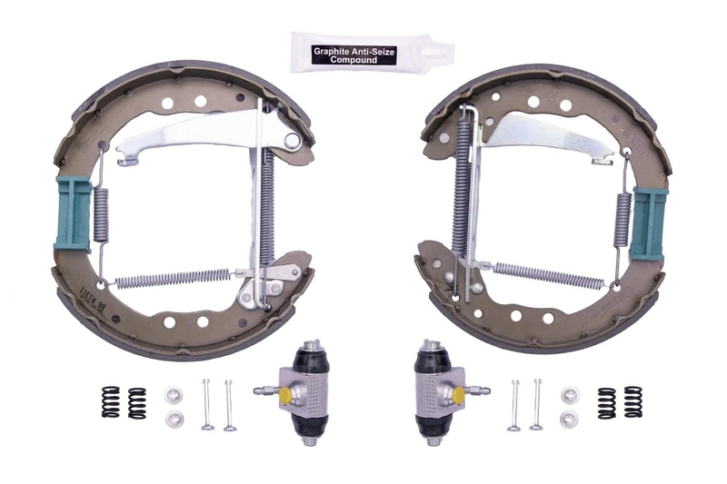 HELLA 8DB 355 005-201 Brake Shoe Set - R1311 - Brake System: Teves - for e.g. AUDI / SEAT / VOLKSWAGEN - Image 1