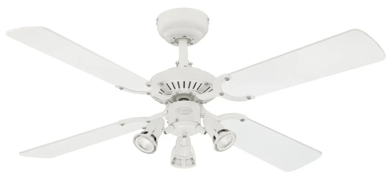 Westinghouse Lighting 72113 Princess Euro 105 cm White Indoor Ceiling Fan, Light Kit with Three Spotlights