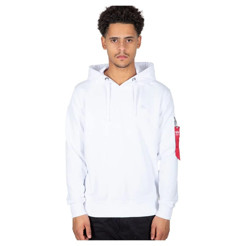 ALPHA INDUSTRIES Men's X-Fit Sports Hoodie, White, XS