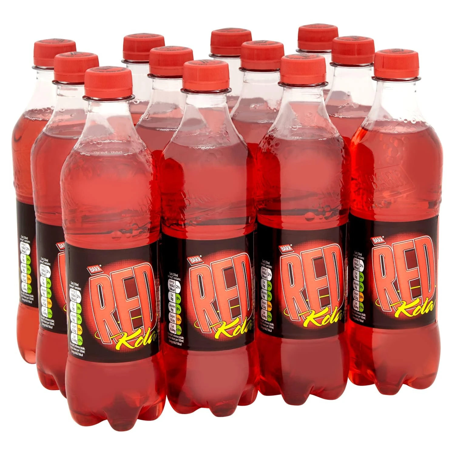 Barr Red Kola - 12 Pack x 500ml Bottles - Red Cola Flavoured Drink - Bottles Made from Recycled Plastic