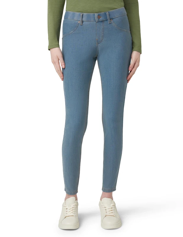 HUE Women's Essential Denim Leggings, Stone Acid Wash, 1X