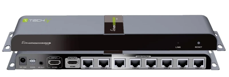 TECHLY EXTENDER HDMI Splitter 1 x 8 with IR on Cable Cat. 6 Up To 40 m IDATA ex-hl81ty