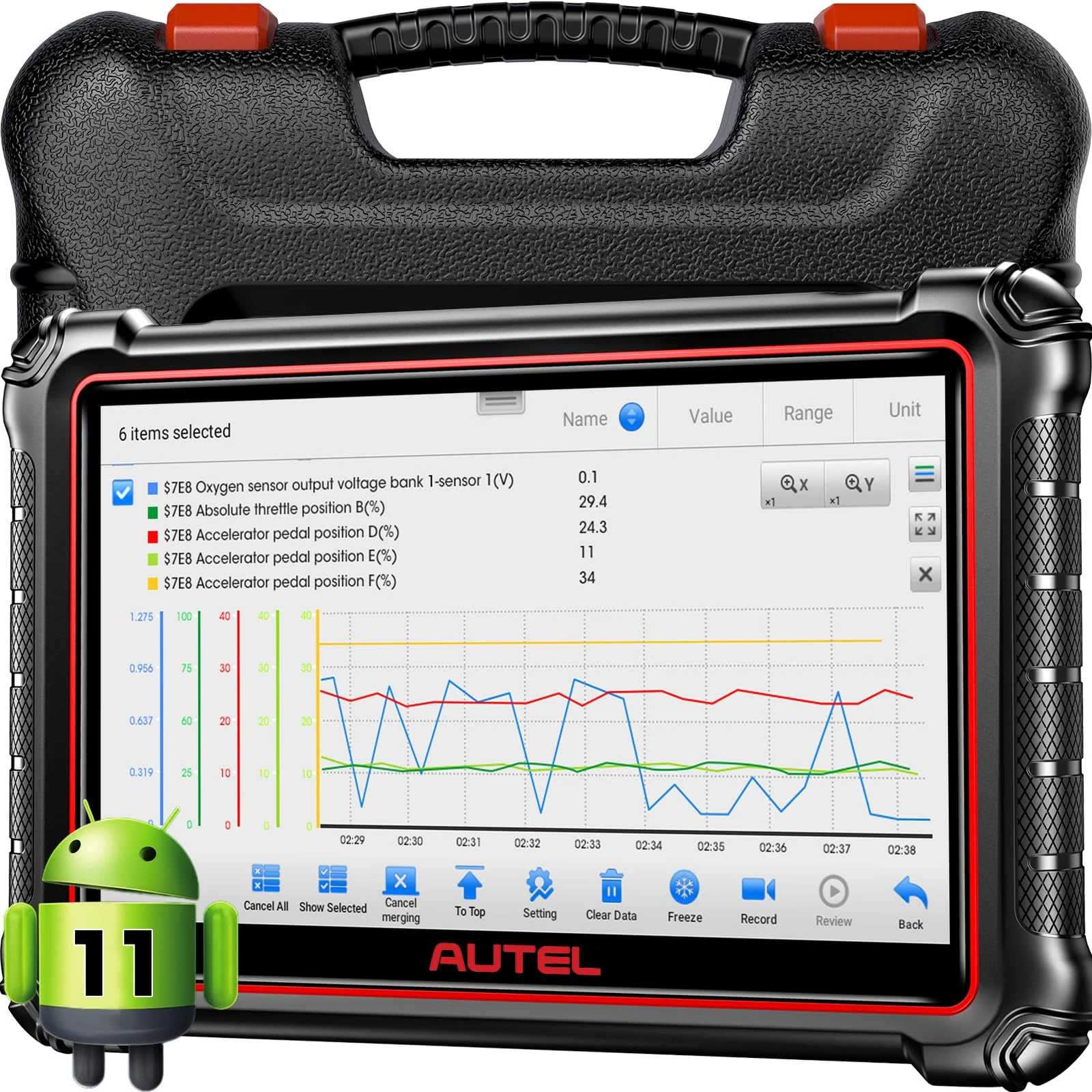 Autel Scanner MaxiCOM MK900: 2025 Same as MK900BT Bi-Directional Scan Tool w/40+ Service, 8in Up of MK808S MK808BT Pro MX808S MK808Z, 3000+ Active Tests, DoIP CAN FD, All System Scan, FCA& SFD