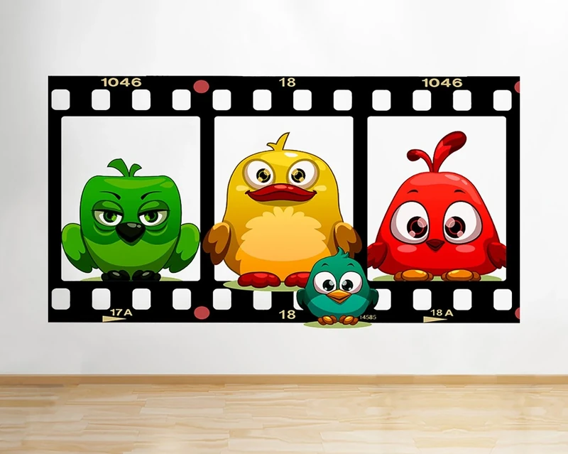 Q427w Birds Cartoon Kids Bedroom Window Wall Decal 3D Art Stickers Vinyl RoomKids Bedroom Baby Nursery Cool Livingroom Hall Boys Girls