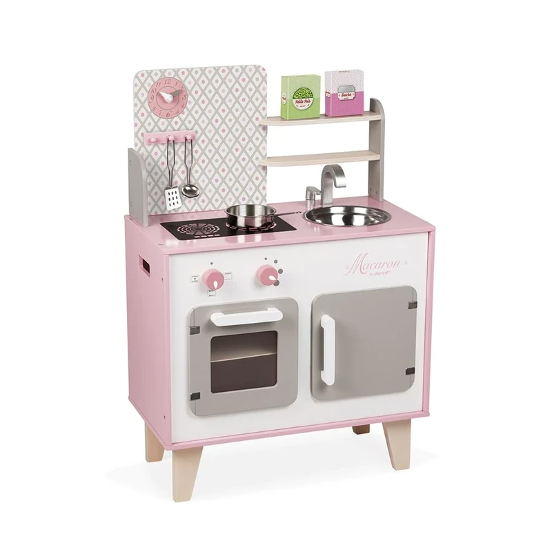 Janod J06567 Pink Wooden Cooker, 'Macaron'
