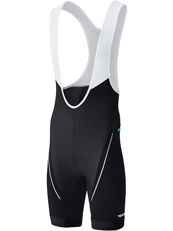 Shimano Mens, Active Pedaling Bib Shorts, Black/White, Small