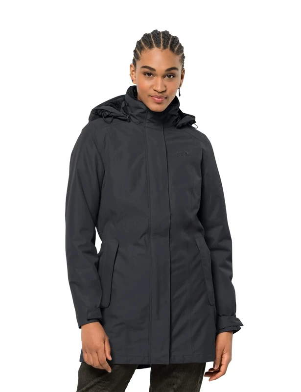 Jack Wolfskin Womens Madison Avenue Parka, Phantom, 4 EU