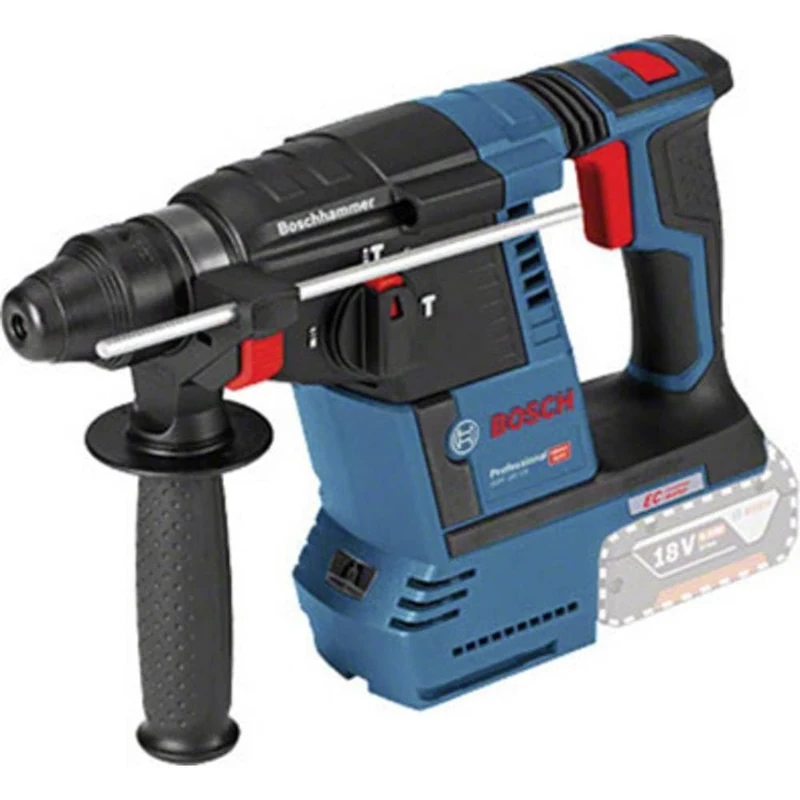 Bosch Professional 18V System Cordless Rotary Hammer GBH 18V-26 (SDS Plus, incl. Aux. Handle, Machine Cloth, Depth Stop 210mm, Without Battery/Charger)