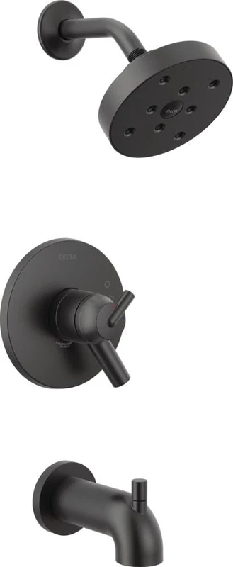 DELTA Faucet T17459-BL Trinsic Monitor 17 Series Tub & Shower Trim, Matte Black