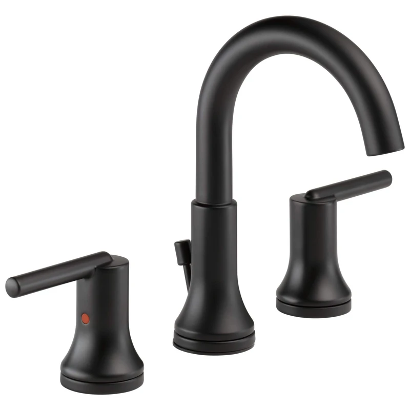DELTA Faucet 3559-BLMPU-DST Trinsic Two Handle Widespread Lavatory Faucet, Matte Black