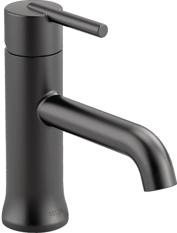 Delta Faucet Trinsic Matte Black Bathroom Faucet, Single Hole Bathroom Faucet, Single Handle Bathroom Faucet, Matte Black 559LF-BLMPU, with Drain Assembly