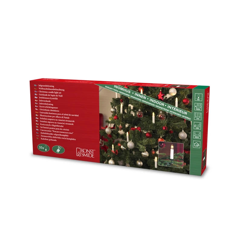 Konstsmide 1144-000 Tree Chain, Top Bulbs with Separable Plug/for Indoor Use (IP20) / 35 Clear Bulbs / 230 V Indoor Green Cable - Image 1