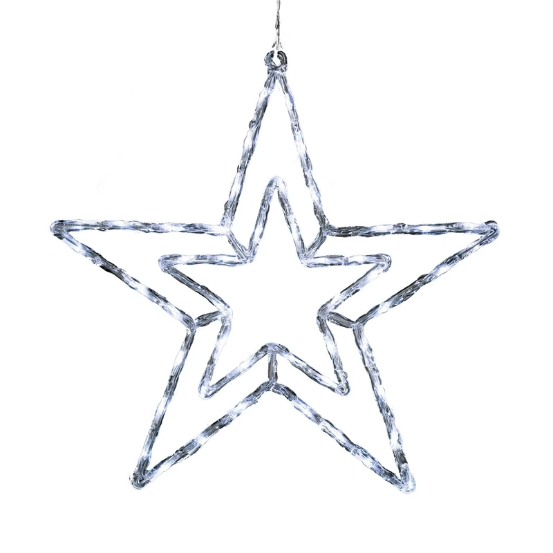 "Konstsmide Christmas Lights/Outside Lights LED Acrylic Decoration ""Star"" / Outdoor Lighting (IP44) / 8 Functions, with Memory Control Unit / 48 Ice White LEDs/Transparent Cable", 4471-203EE