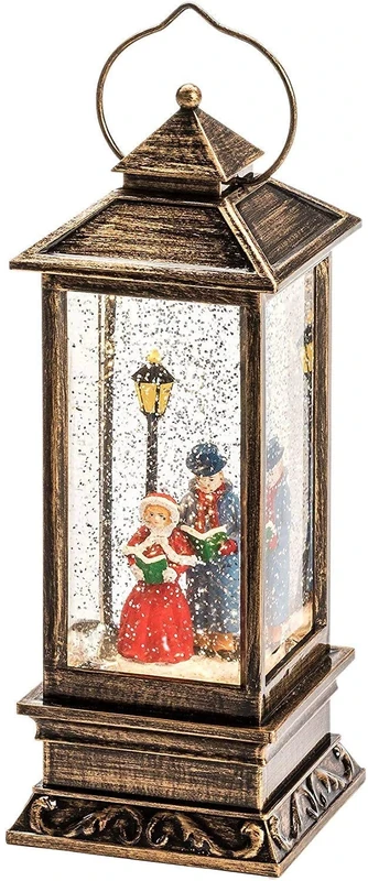 Konstsmide Lantern Dickensian Carol Singers, Water Filled, Warm White LED : Battery Operated & Timer : 2864-000