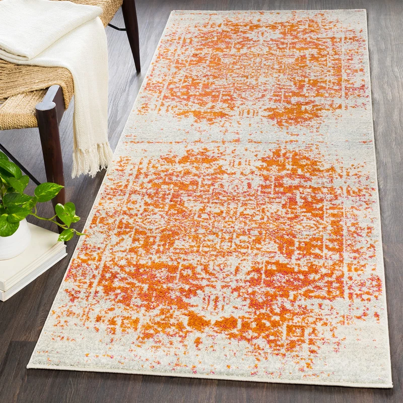 Livabliss Syracusa Vintage – Runner Carpet 80x220 cm for Living Room, Hallway, Kitchen – Traditional Multicolour Boho Style, Easy Care, Bohemian Large Carpet in Burnt Orange and Beige