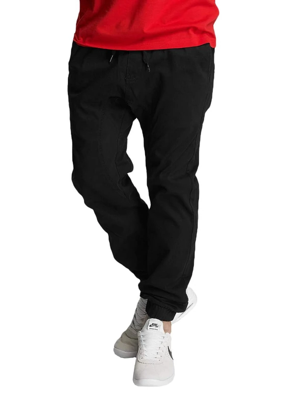 Southpole Men's Twill Jogger Casual Pants, Black, 6XL Big Tall
