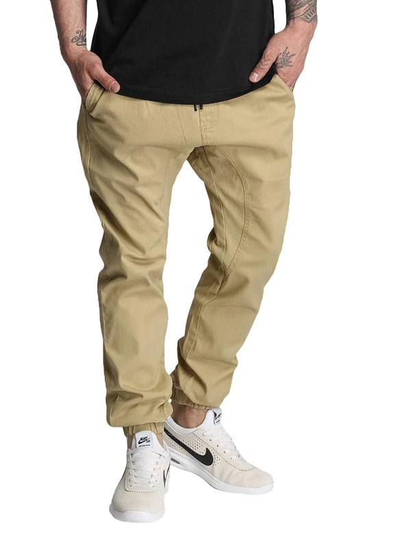Southpole Men's Basic Stretch Twill Jogger Pants-Reg and Big & Tall Sizes Casual, Deep Khaki, 4XL