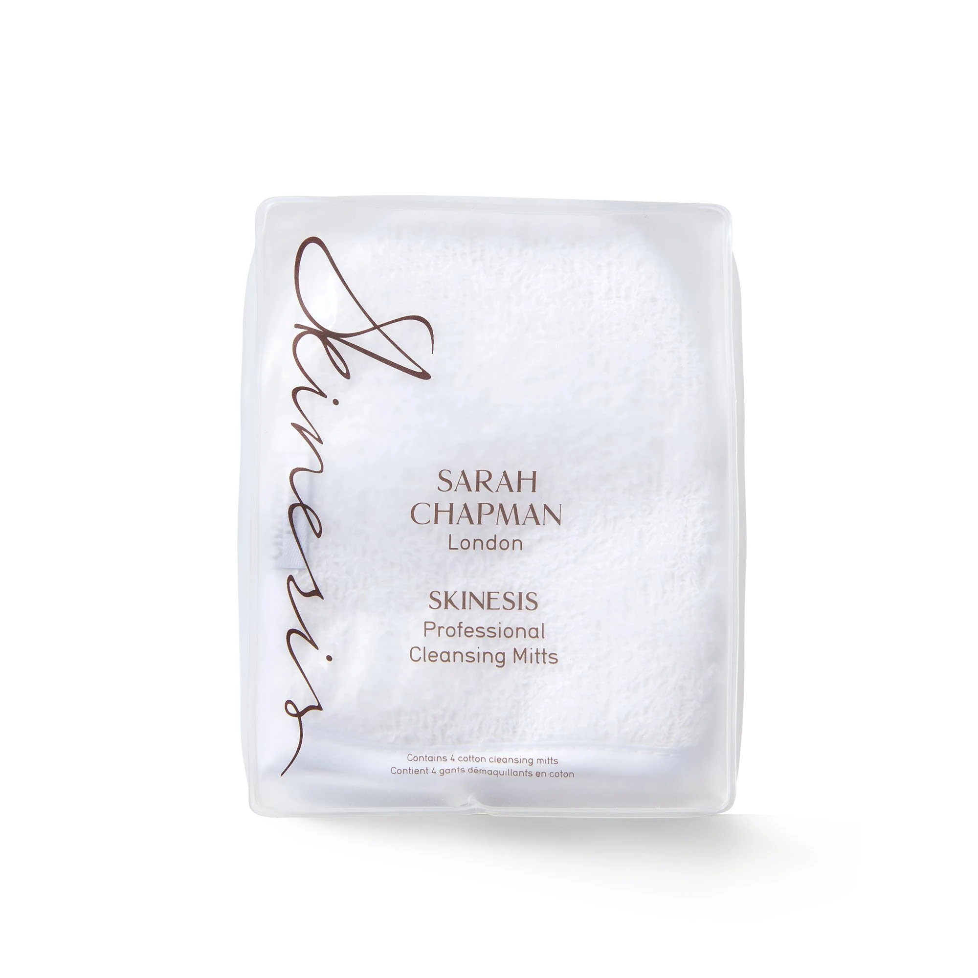 Sarah Chapman Skinesis Professional Cleansing Mitts – Dual-Sided Face & Eye Mitts for Makeup Removal & Gentle Exfoliation – Pack of 4
