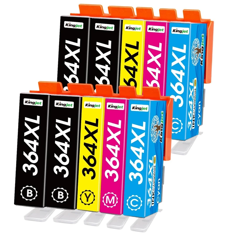 364XL Ink Cartridges Multipack for HP 364 Ink Cartridges Multipack for HP 5510 5520 5522 5524 6510 6520 B8550 C5388 7510 7520 4620 3070A (Black Cyan Magenta Yellow, 10 Pack)