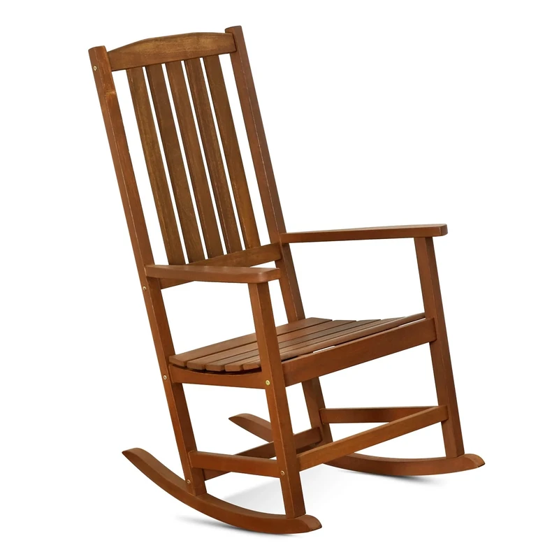 Furinno Hardwood Rocking Chair in Teak Oil, Wood, Natural, 65.51 (W) x 111.99 (H) x 80.01 (D) cm