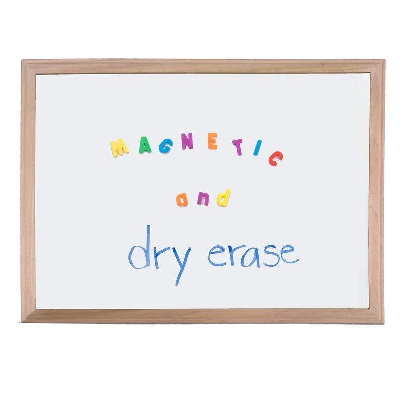 Flipside Products Wood Framed White Magnetic Dry Erase Board, 36" x 48"