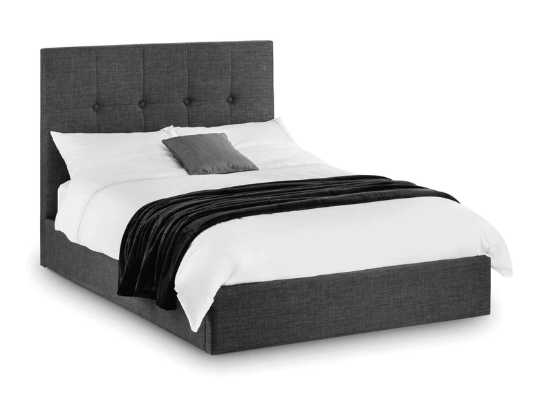Julian Bowen Sorrento Lift-Up Storage Bed - Slate Linen Fabric Beds