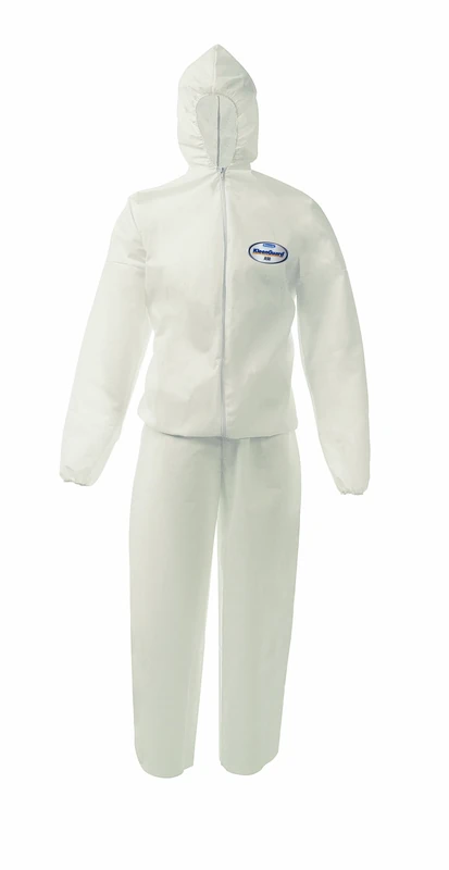 Kimberly Clark 99440 Kleenguard A50 Laboratory Jacket with Hood, Medium, White (Pack of 15) - Image 1