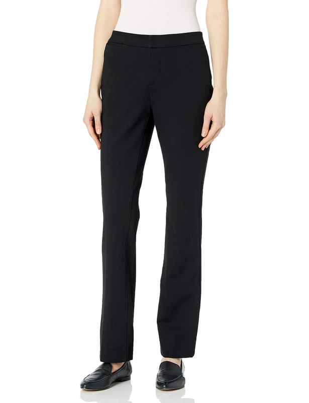 NYDJ Women's Ponte Trouser Pant, Black, 12 33