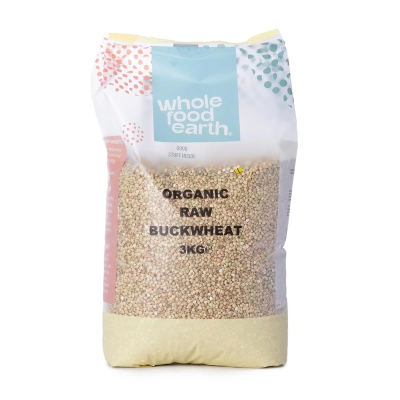 Wholefood Earth Organic Buckwheat – 3 kg | GMO Free | Vegan | Source of Fibre | Certified Organic